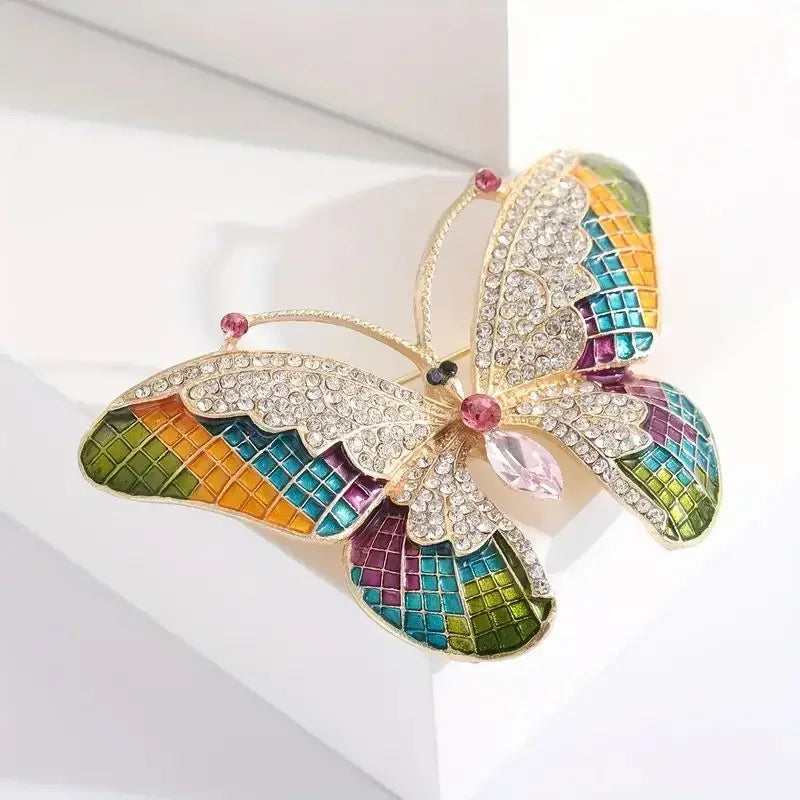 Trendy Multicolour Alloy Butterfly Brooches For Women Metal Crystal Insect Brooch Party Birthday Winter Jewelry Oasis Select