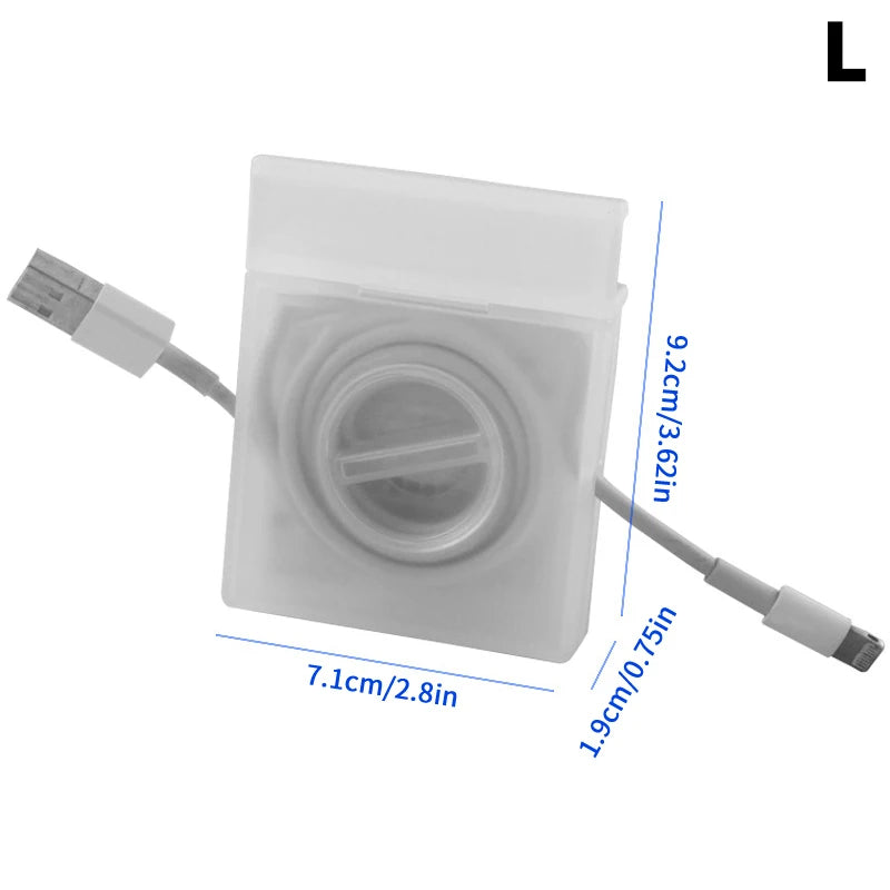 Cable Winder Storage Box Portable Rotatable Cord Organizer Retractable Reel Home Travel All Digital Users Hot Sale New 2026 Oasis Select L Transparent