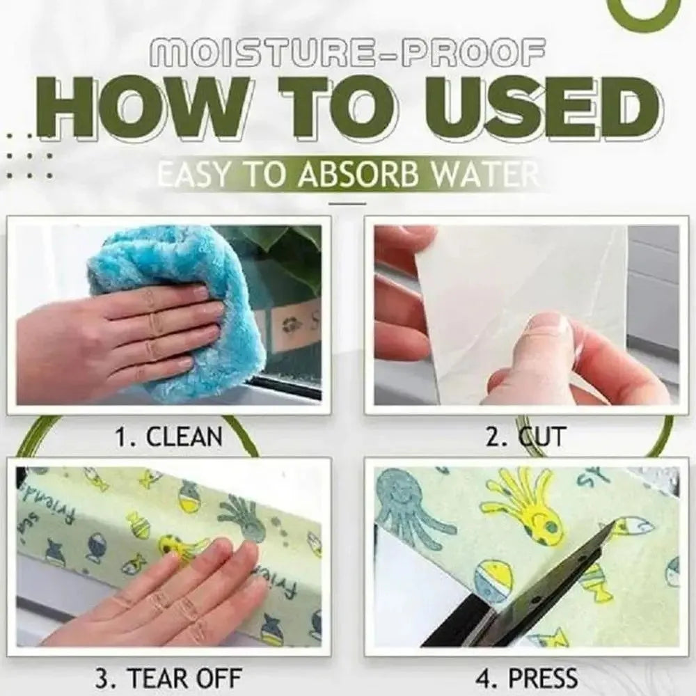 Reusable Window Water-absorbing Sticker Self Adhesive Washable Anti-frost Dew Sticker Waterproof 2.8M Length Oasis Select
