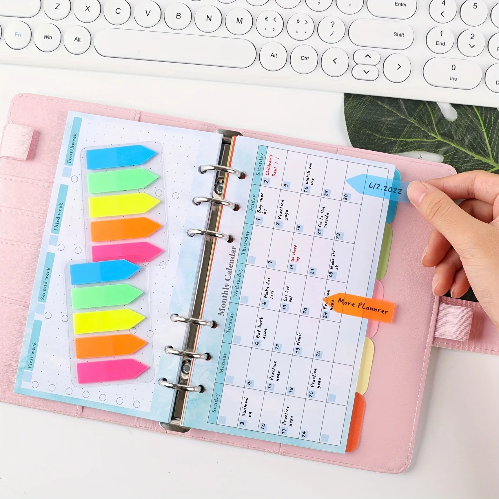 Weekly Monthly Planner Inside Paper Stationery Paper Refill Inner Pages Spiral Binder Paper A6 Loose Leaf Paper Budget Pages Oasis Select