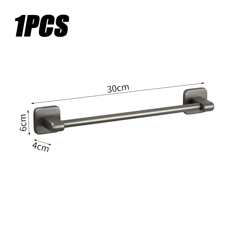 Bathroom Towel Rack Stainless Steel Towel Rack Slipper Rack Hole-Free Towel Bar Bathroom Shelf Organizer Kitchen Storage Racks Oasis Select Grey 30cm 1PC