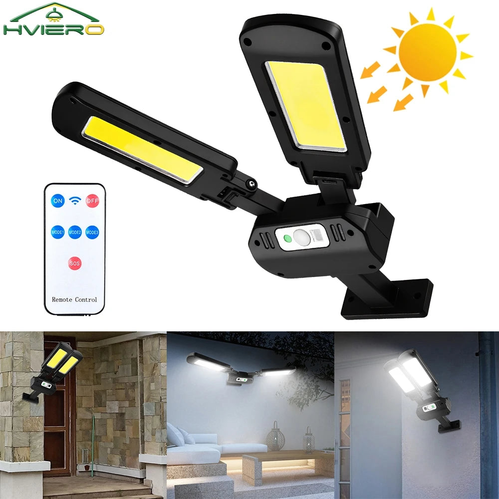 HVIERO Solar Motion Sensor Wall Light – IP65 Waterproof, 200 LED