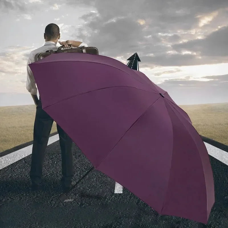 High-Quality 130cm Ten-Bone Umbrella with Reinforced Frame Strong Waterproof Windproof Manual Large Umbrella for Protection Oasis Select