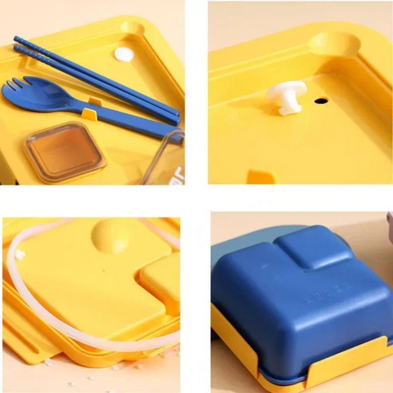 850ml/1100ml Lunch Box Microwave Portable Bento Boxes with Tableware for Kids School Leakproof 4 Grid Food Snack Containers Oasis Select
