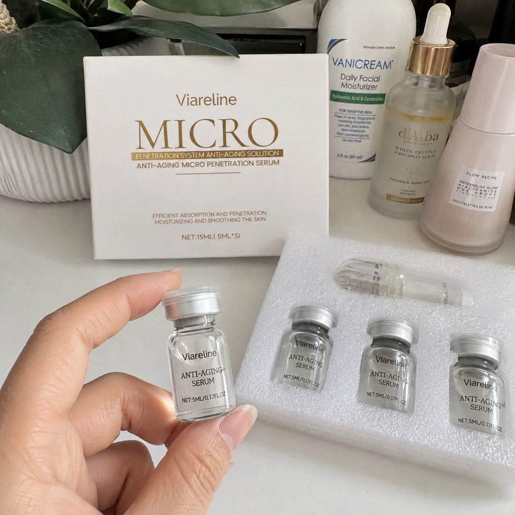 0.25mm Micro Penetration Anti-Aging Serum Kit Roller Collagen Boost Moisturizing Face Skin Firming Smoothing Facial Care Essence Oasis Select