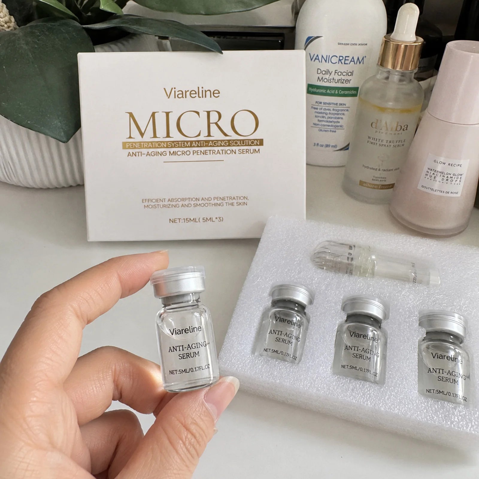 0.25mm Micro Penetration Anti-Aging Serum Kit Roller Collagen Boost Moisturizing Face Skin Firming Smoothing Facial Care Essence Oasis Select