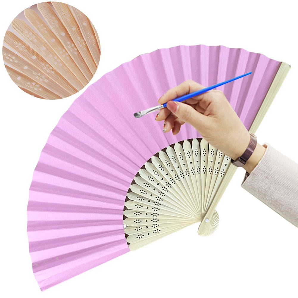 Bamboo Folding Fan – DIY Hand Fan for Wedding, Party & Décor Decorative Hand Fan Oasis Select spain