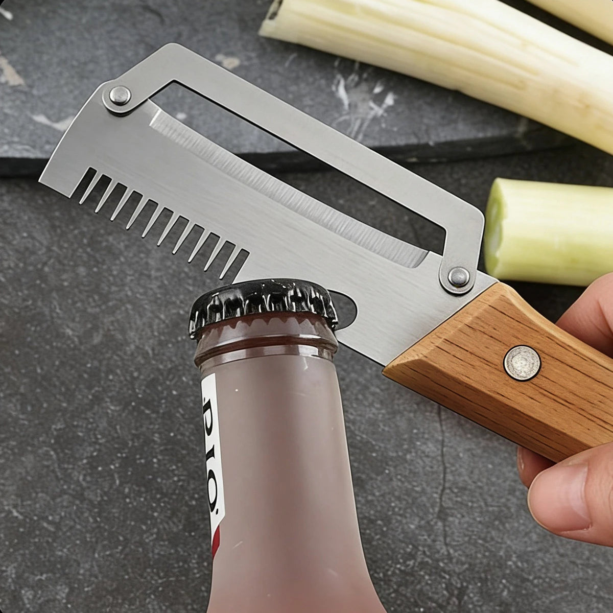 Stainless Steel Peeler Wooden Handle – Multi-Function Kitchen Tool Vegetable Peeler Oasis Select