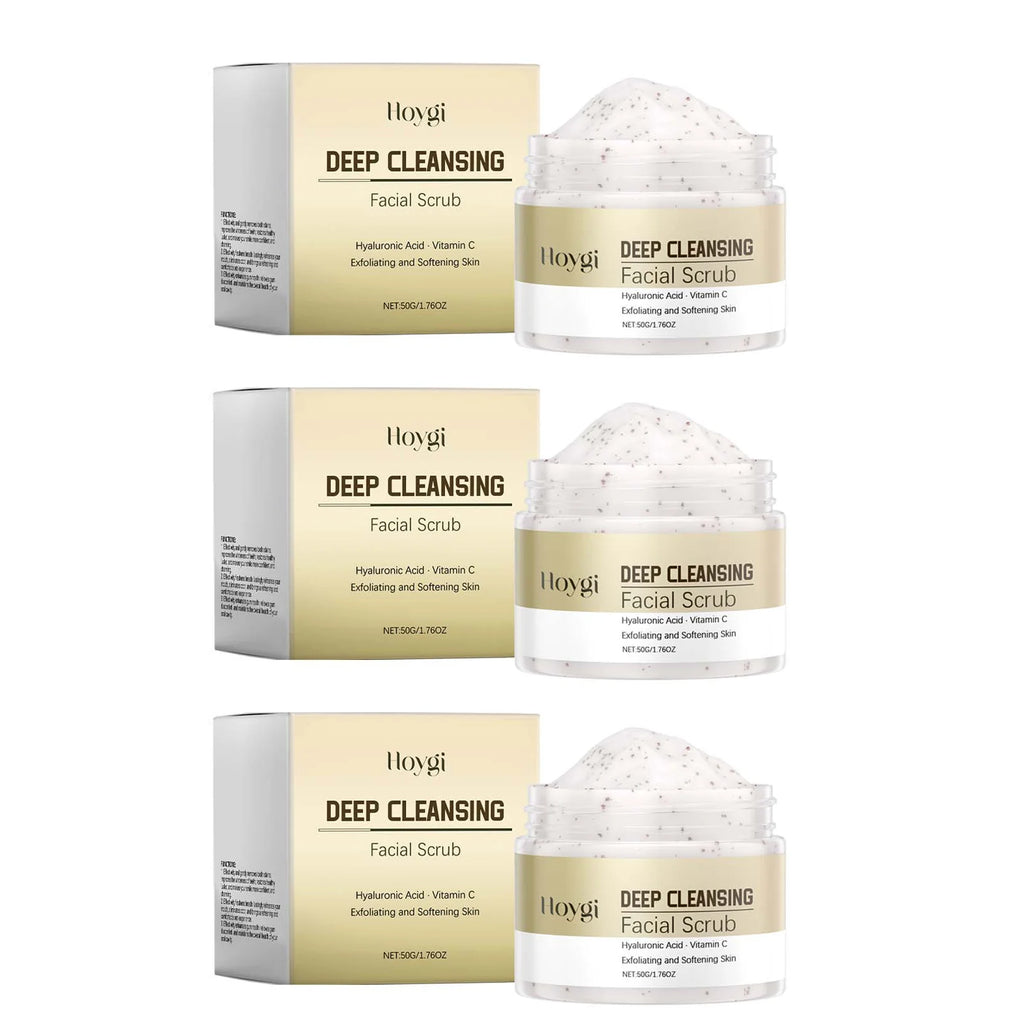 Deep Cleansing Facial Scrub Exfoliating Facial Cleansing & Pore Refining Removal Dead Skin Oil Control Smooth Hydrated Skin Oasis Select 3 x 50g Boxed