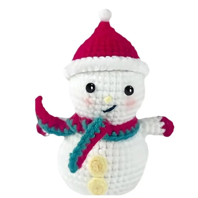 ~WISH Christmas Snowman Crochet Kits For Adults With Yarn Hook, Easy-To-Follow Craft Supplies Featuring Video Tutorials For Wome Oasis Select As Shown