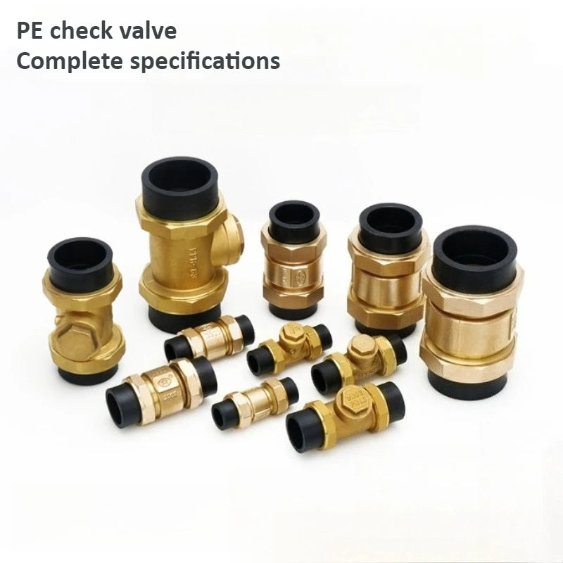 Brass PE Check Valve, One-way Valve, Double Union, Horizontal Double Connection, Horizontal/vertical, Double Hot Melt Oasis Select