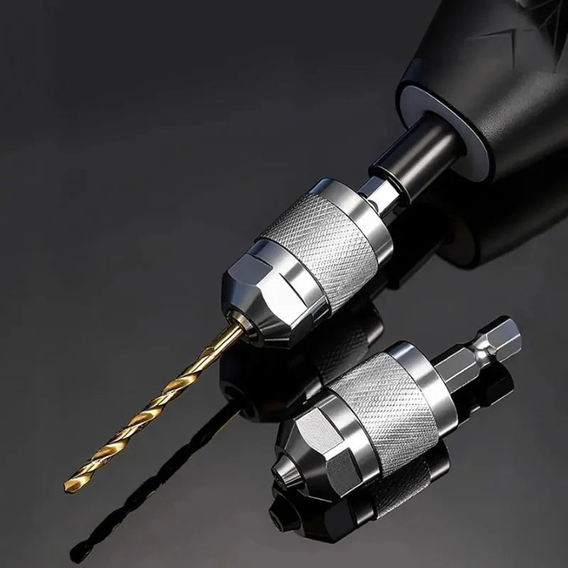 Drill Chuck Adapter Quick Change Pneumatic Drill Chuck 3-Jaw Hex Shank Chuck Professional Converter Hex Shank for Woodworking Oasis Select