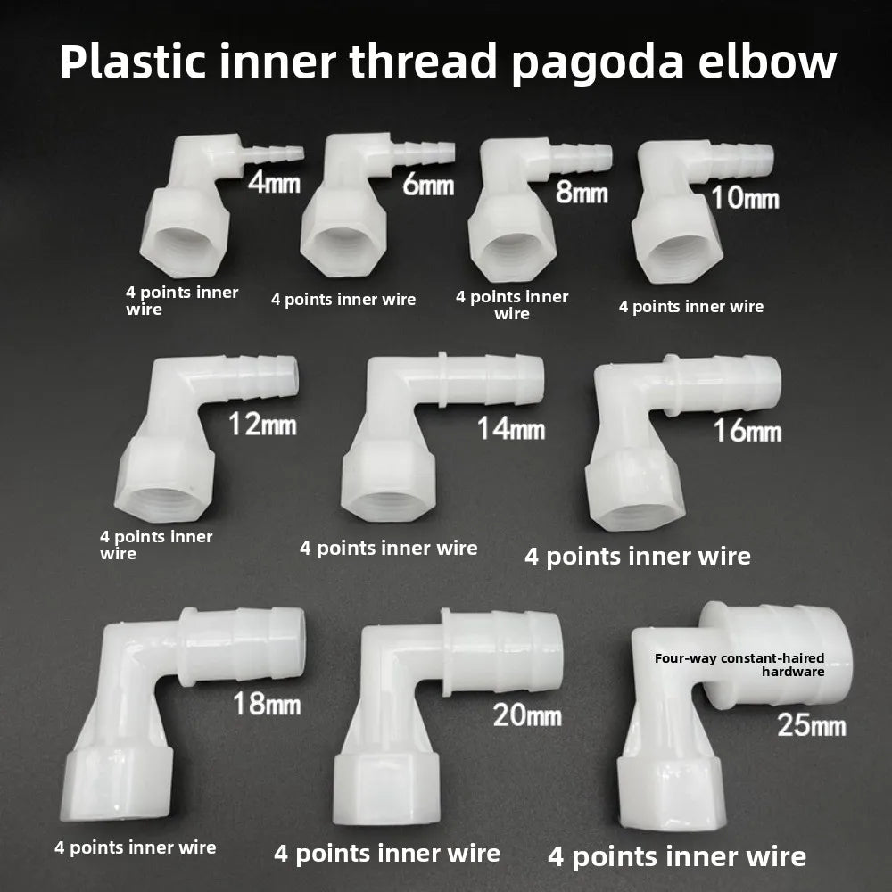 4~20mm PP Elbow Connectors Aquarium Tank Fittings Air Pump Aerator Pagoda Joint Garden Irrigation Medical Hose Joints Oasis Select