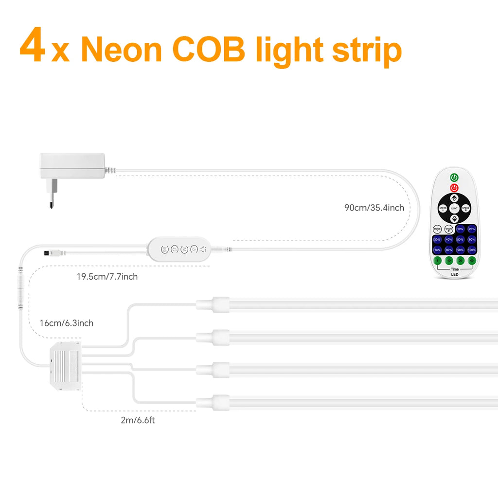 Smart Bluetooth APP Control LED Neon Light Dimmable,with Music Mode 24V RF Remoter,for Slat Grille Wood Wall Backlight Decor Oasis Select 4xNeon Light Strip Neutral White 2m