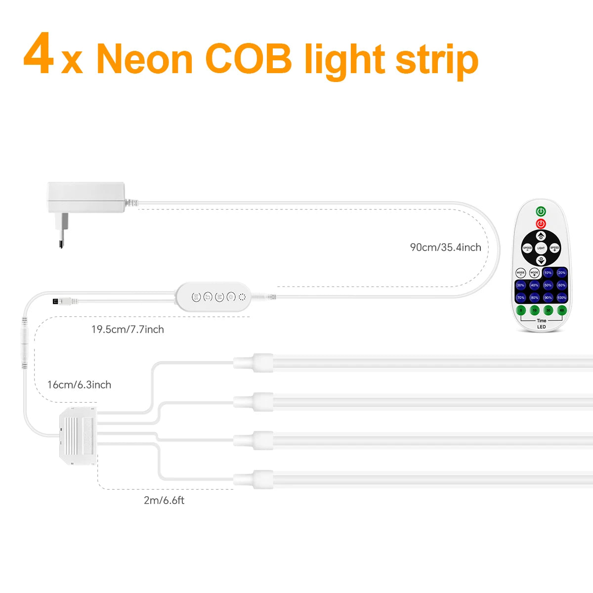 Smart Bluetooth APP Control LED Neon Light Dimmable,with Music Mode 24V RF Remoter,for Slat Grille Wood Wall Backlight Decor Oasis Select 4xNeon Light Strip Neutral White 2m