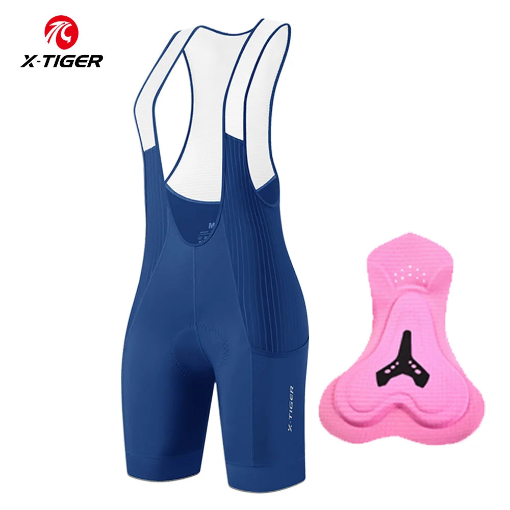 X-TIGER Women's 5D Padded Cycling Bib Shorts | UV Protection
