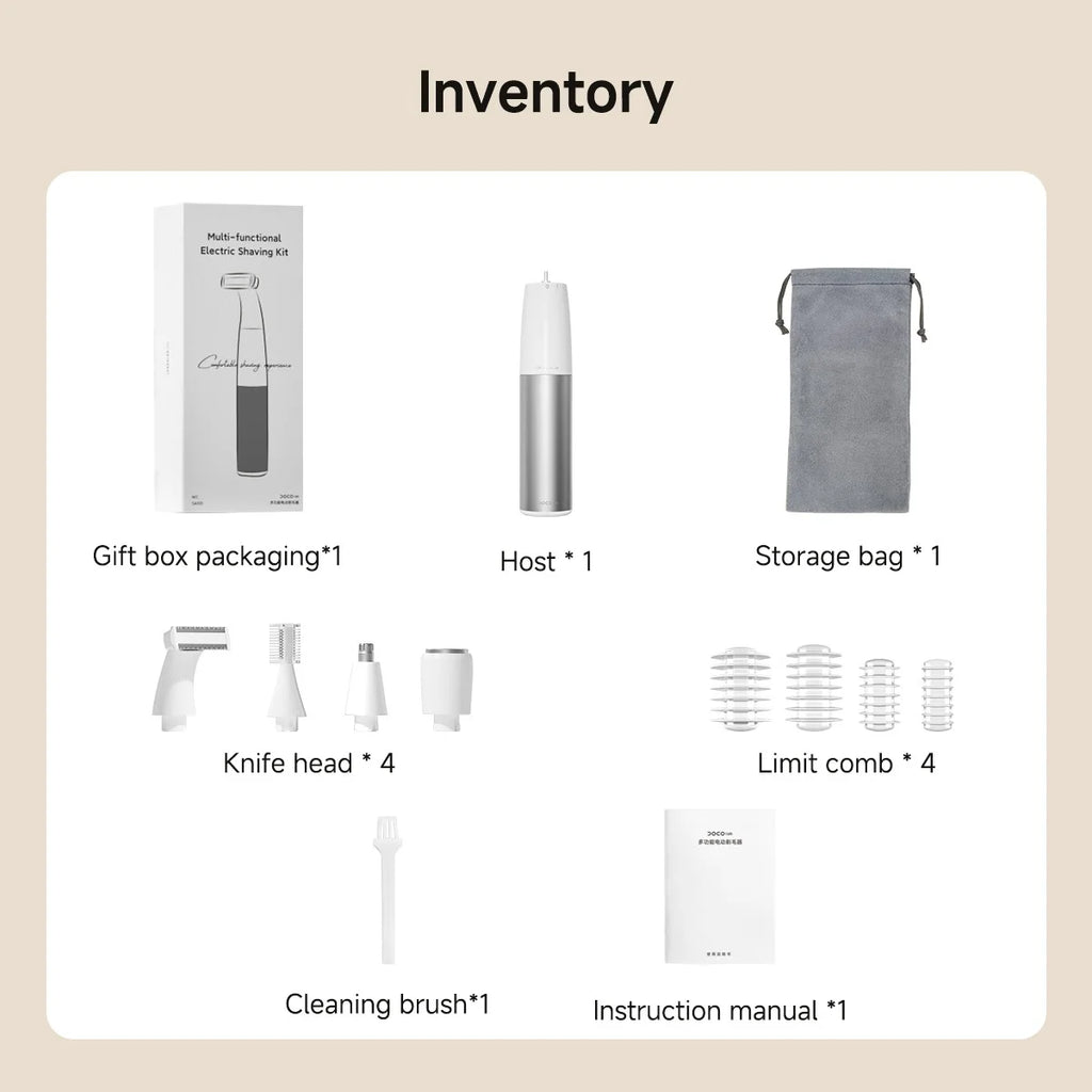 DOCOLAB Electric Razor Depilador Trimmer Shaver Epilator 4 In 1 Body Hair Removal Bekini Painless Cordless Gifts Men Women Oasis Select
