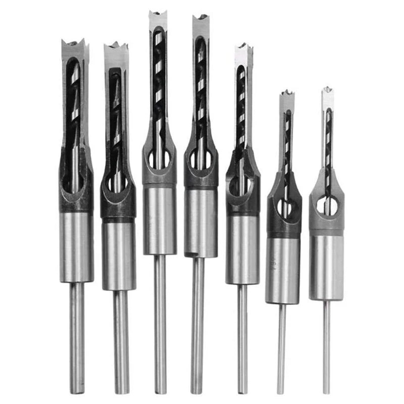 JUSTINLAU HSS Square hole drill Woodworking Drill Tools Auger Mortising Chisel Drill Set DIY Furniture Square Woodworking drill Oasis Select