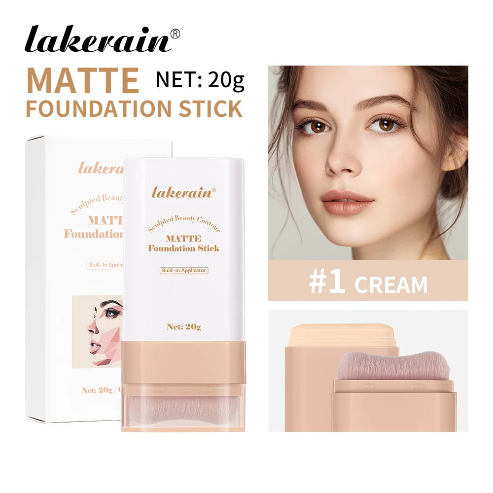Stick Foundation Balm Serum Boosted Skin Tint Foundation Stick Smooth Plumper Hight Coverage Travel Bronze Foundation Stick Make Oasis Select 1Cream and brush