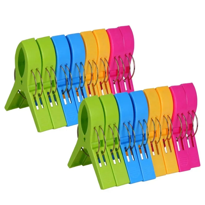 Beach Towel Clips Chair Clips Towel Holder,Plastic Clothes Pegs Hanging Clip Clamps, Yellow,blue,green,red Oasis Select