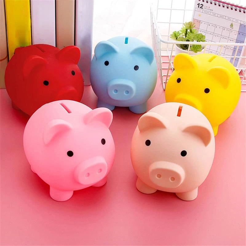 1pcs Shatterproof Golden Pig Coin Bank Rubber Piggy Bank Fortune Symbol for Kids Savings & Home Decoration Oasis Select