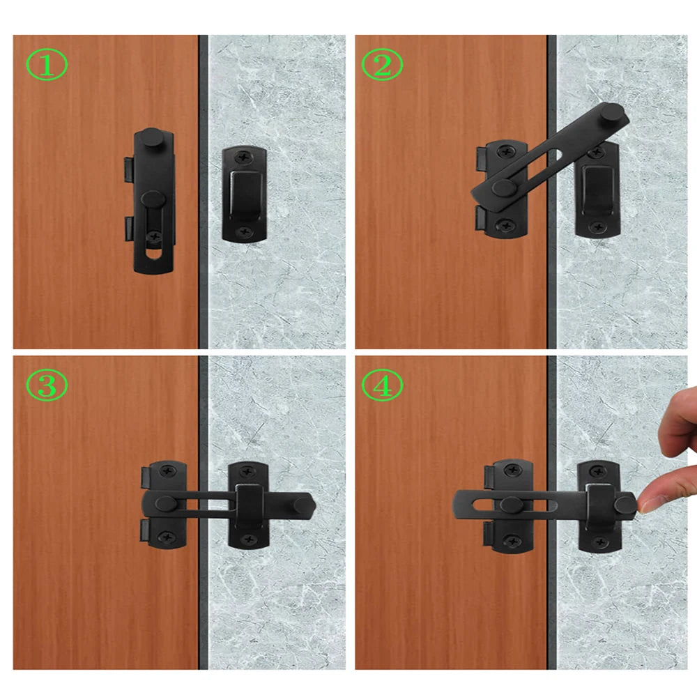 Gate Latch Sliding Barn Door Latch For Locking Matte Black Stainless Steel Gate Latches Flip Latch Safety Door Bolt Latch Lock Oasis Select