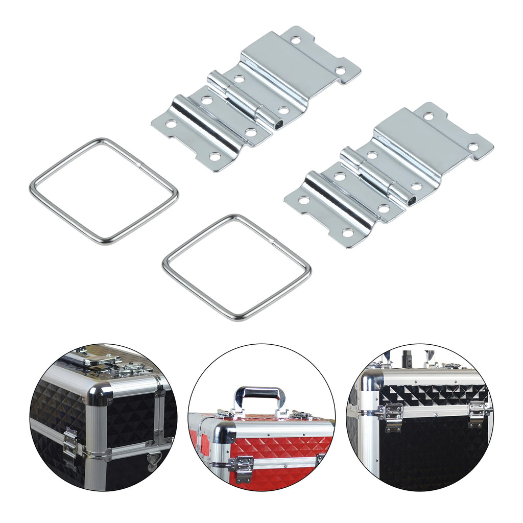 2-Pack Iron Chrome Support Hinges – Toolbox, Cabinet & Luggage