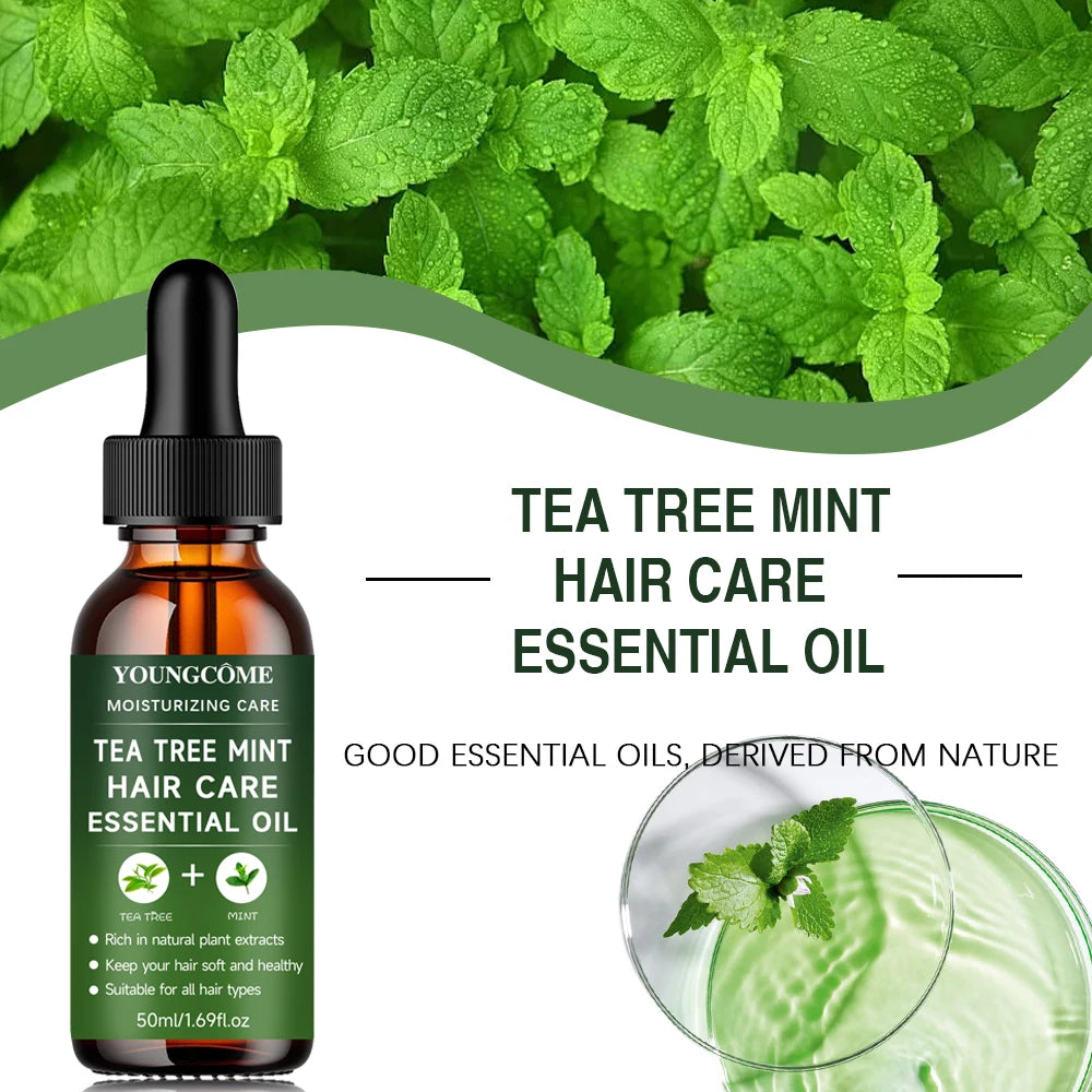 YOUNGCOME Tea Tree & Peppermint Hair Care Essential Oil: Natural Moisturizing & Nourishing Treatment for All Hair Types 2025 Oasis Select