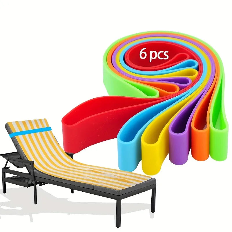 6pcs Beach Pool Lounge Chair Towel Fixing Straps, Nylon Multi-Rope Design,Essential for Cruise Travel,Outdoor Travel Supplies Oasis Select