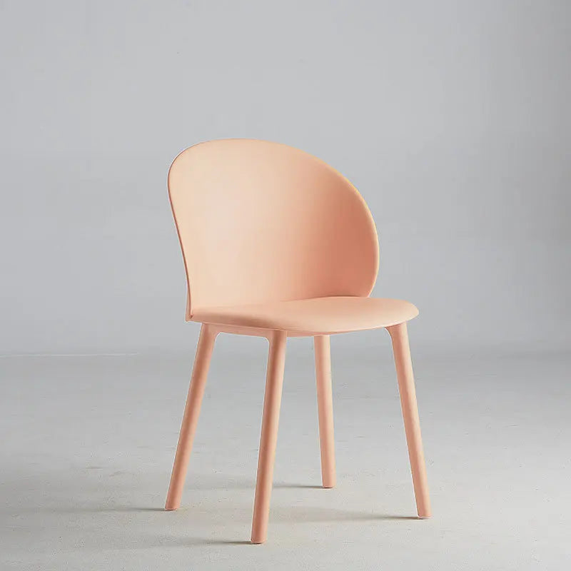 Plastic Designer Dining Chair Home Simple Backrest Stool Internet celebrity Dopamine Color Makeup Desk Dining Table and Chair Oasis Select Pink 2 pieces 1