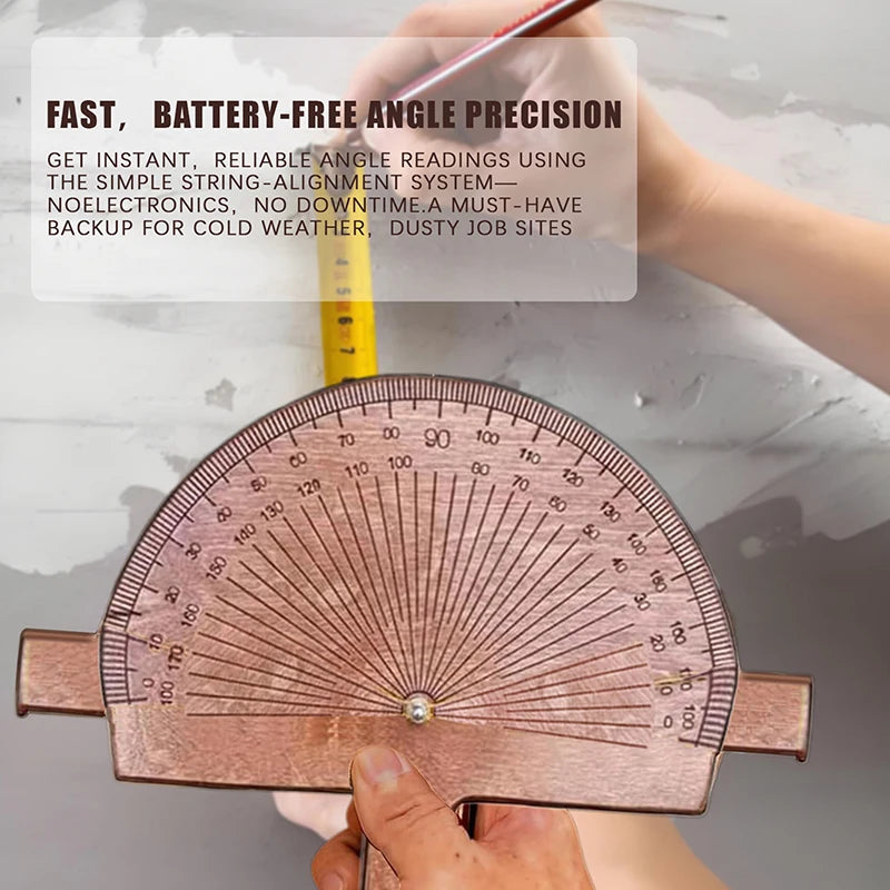 Custom Engraved Exquisite Handcrafted Birch Wood Protractor Precision Angle Finder for Educational And Creative Tools Oasis Select