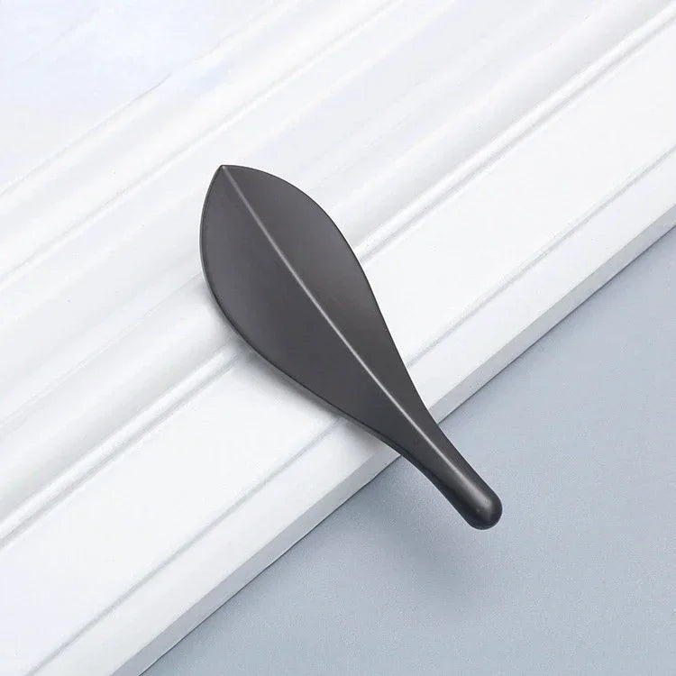 New Chinese Light Luxury Double Hole Leaf Drawer Handle Cabinet Door Handle Zinc Alloy Leaf Handle Cabinet Oasis Select 32 holes - gray