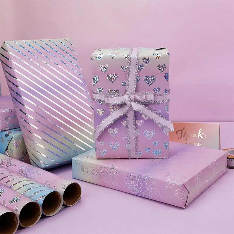 Wrapping Paper Iridescent Iridescent Gift Wrap Roll Confetti Gift Wrap Rainbow Holographic Birthday Wrapping Paper For Girls Oasis Select