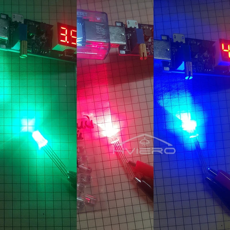 5mm RGB LED Diodes 100/500/1000pcs – Tri-Color Water Clear