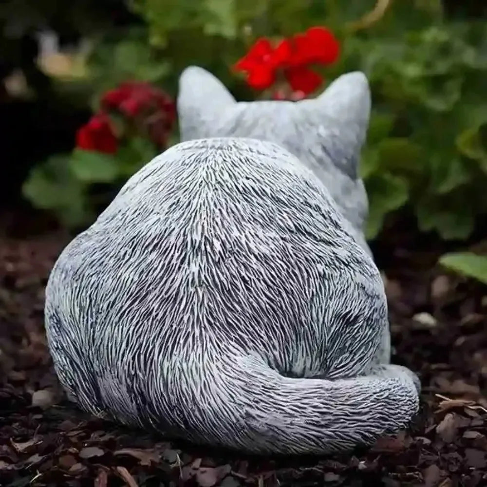 Cat Ornament Resin Cat Statue Realistic Cartoon Animal Figurines Unique Art Figurines Ornaments Home Decor Oasis Select