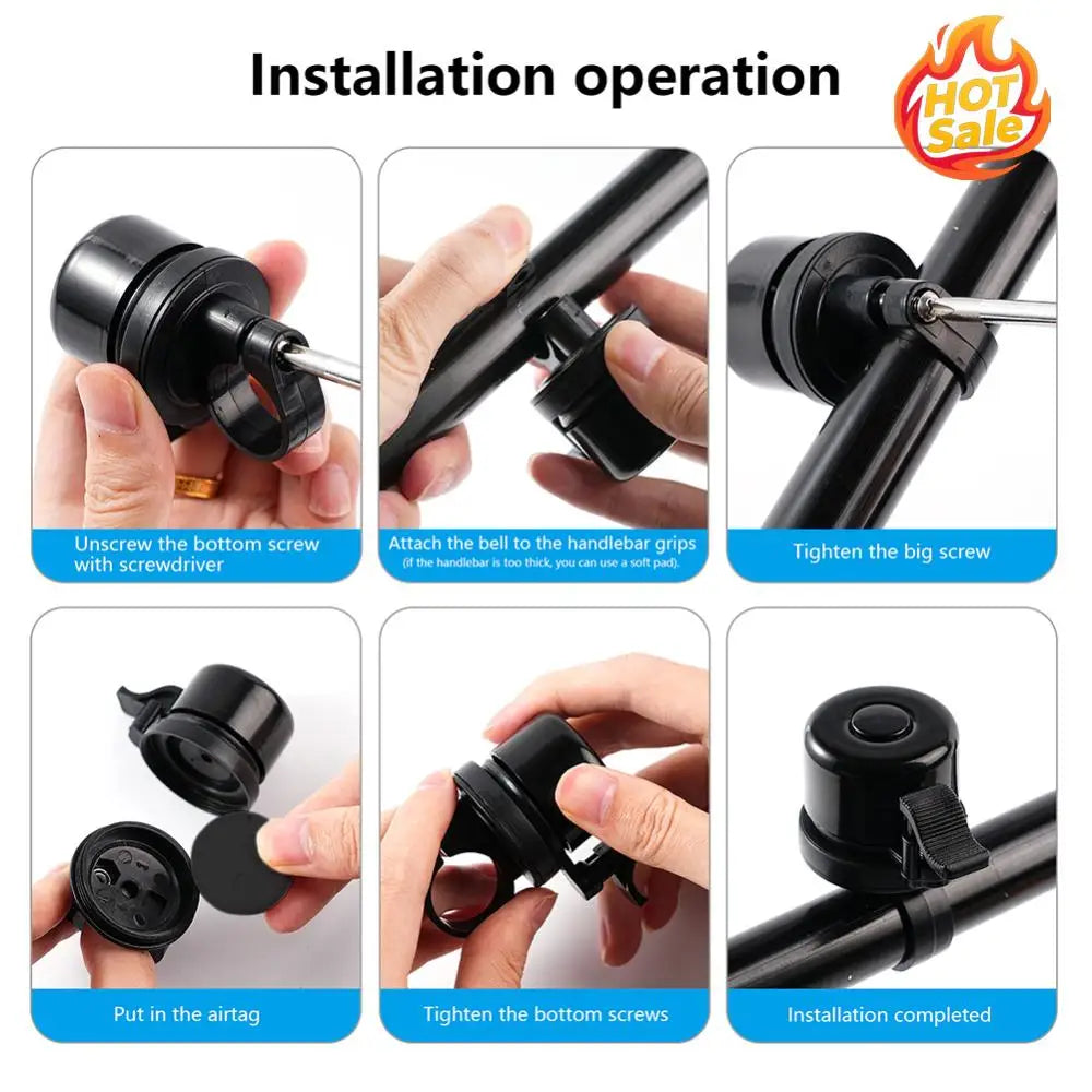 Bicycle Bell for Apple AirTag Bike Mount GPS Tracker Anti-Theft Hides for Air Tag Under Bike Bell Bike Mount Bicycle Bell Oasis Select