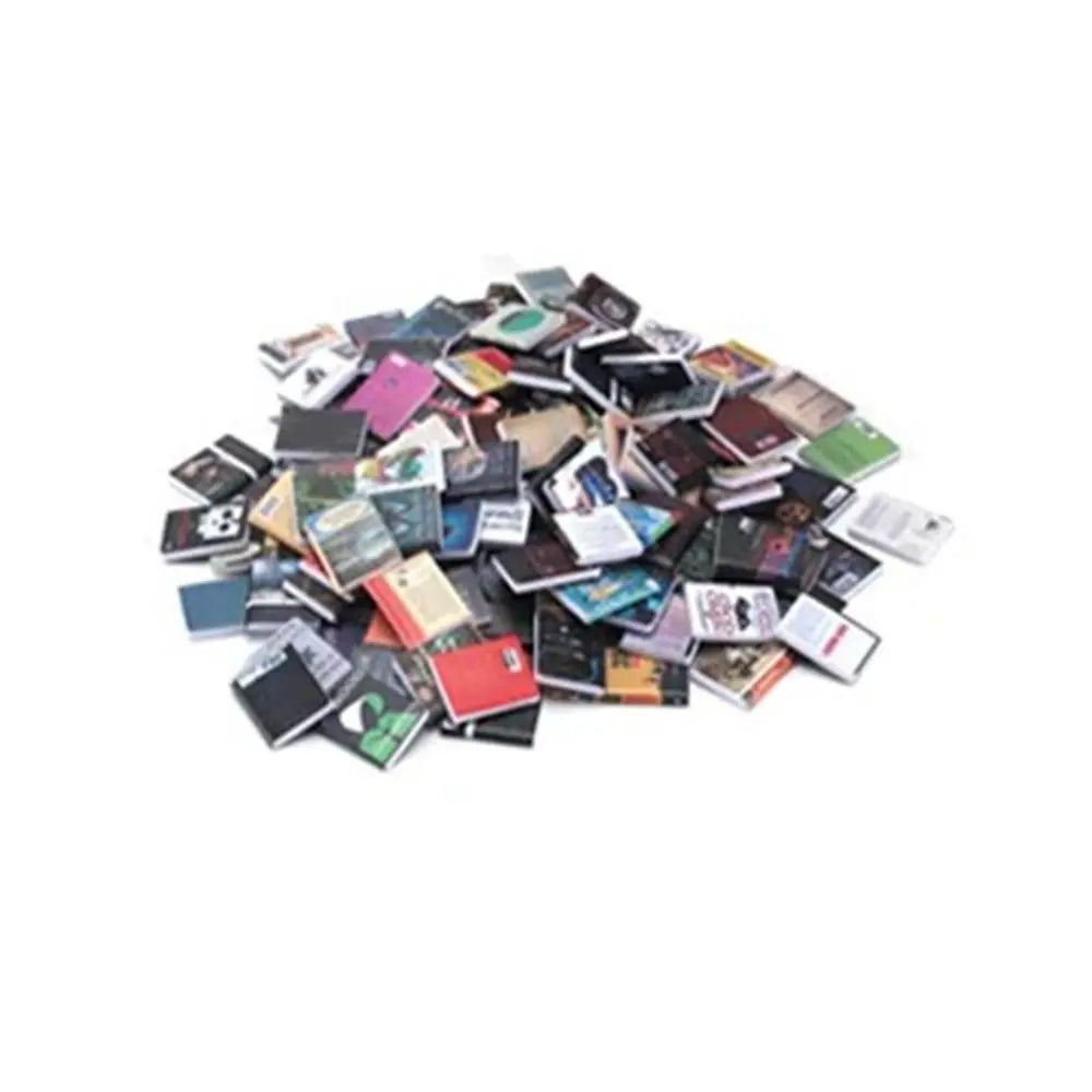 Miniature Wooden Bookshelf with 60 Mini Books – Desk Décor Toy Miniature Desk Toy Oasis Select