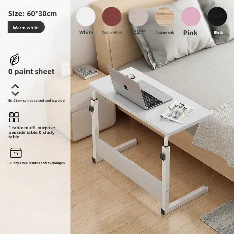 Folding table mobile small table bedside foldable lift coffee table standing with gurney bedside laptop desk Durable Oasis Select 60-30 White