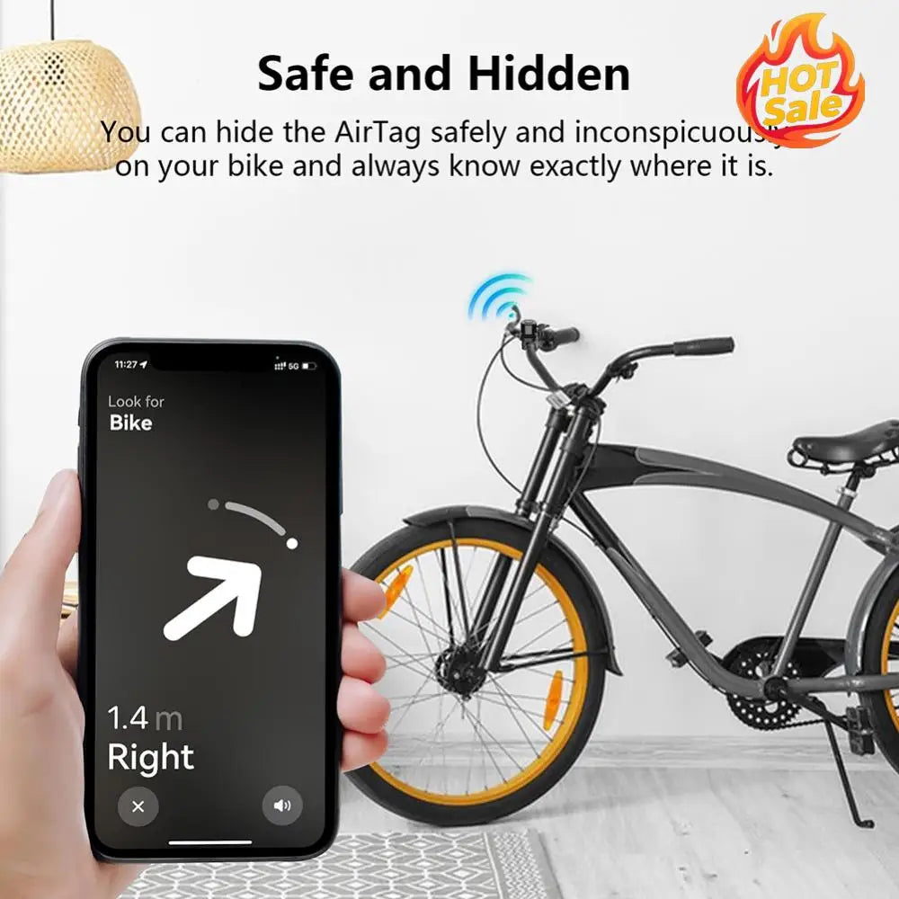 Bicycle Bell for Apple AirTag Bike Mount GPS Tracker Anti-Theft Hides for Air Tag Under Bike Bell Bike Mount Bicycle Bell Oasis Select