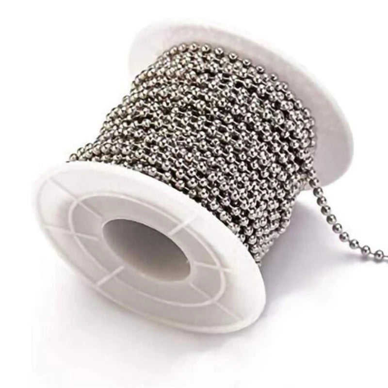 10m/Roll 1.5/2.0/3.0mm Stainless Steel Ball Beaded Chain Necklace Chains for Making Jewelry Dog Tag Keychain DIY Oasis Select