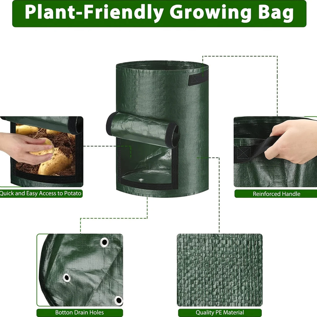 4PCSPotato Planting Bag,Breathable for Horticultural Cultivation of Vegetables and Fruits,Used for Planting Potatoes and Carrots Oasis Select