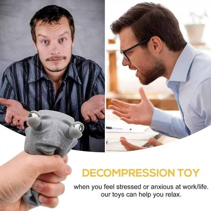 1Pcs Stone Man Releases Stress Toy Slowly Rebounds Soft Moai Statue Squeeze Eyes Interested Expression Relaxes Stress Oasis Select
