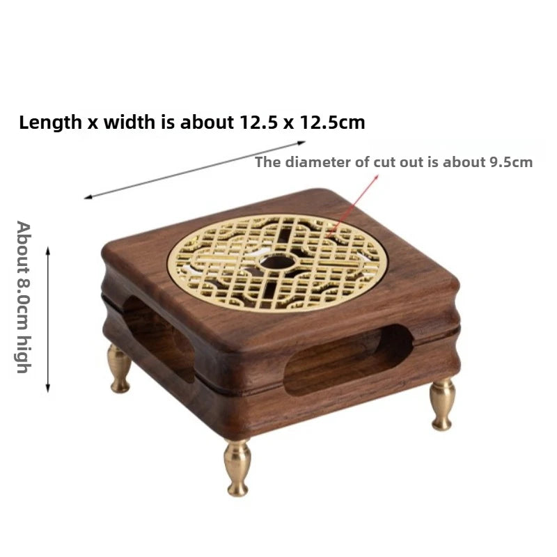 Walnut Tea Stove Light Luxury Modern Luxury Zen Style Insulation Base High-end and Exquisite Tea Ceremony Accessories Oasis Select 1pc