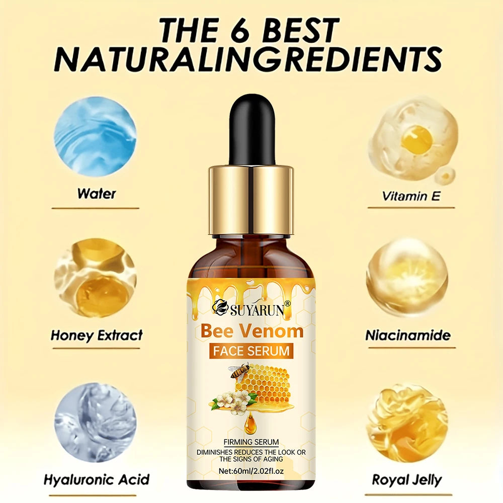 SUYARUN Bee Venom Facial Serum - Anti-Aging Firming Essence for Wrinkle Reduction & Youthful Glow. Oasis Select