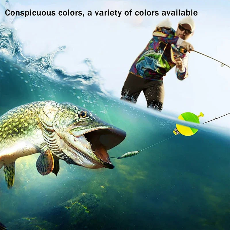 5Pcs Snap-On Ball Fishing Bobber Floats Weighted Bobbers EVA Foam Corks For Crappie Bluegill Panfish Catfish Oasis Select