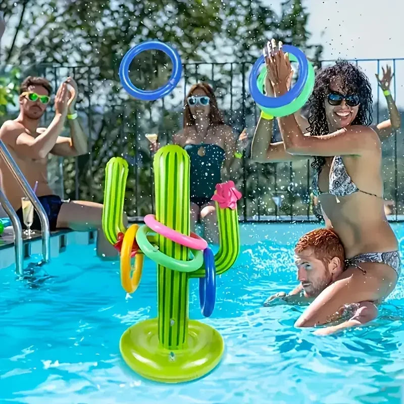 Inflatable Cactus Set Summer Pool Beach Interactive Toys for Outdoor Water Parties - Fun Inflatable Toy Oasis Select