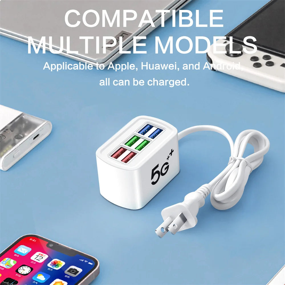 3.1A 6USB Charger Fast Charging EU US Plug Wall Charger USB Hub Adapter 6 Ports USB Quick for Mobile Phone IPad Socket Splitter Oasis Select