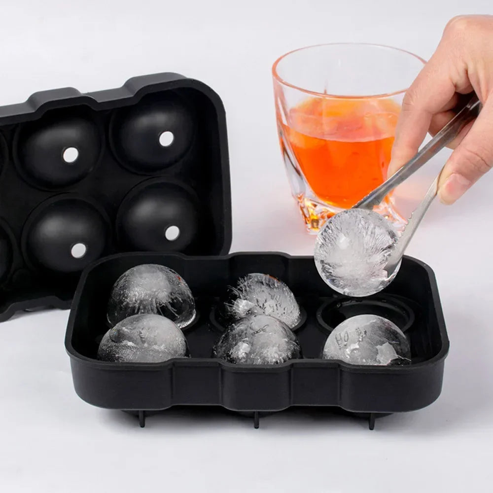 Ice Cube Tray Silicone Ice Ball Freezer Mold Square Ice Cube Maker with Lid 6 Grids for Whiskey Cocktail Coffee Accessories Oasis Select