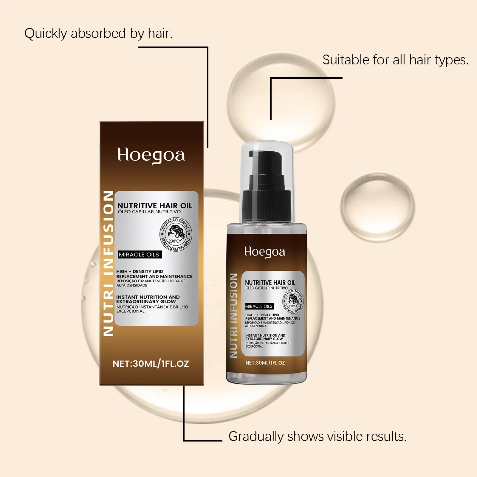 HOEGOA Moisturizing Hair Oil – Daily Hydration, Smooth & Silky Moisturizing Hair Oil Oasis Select