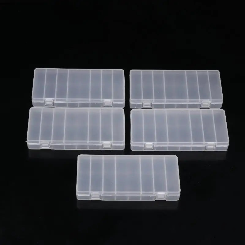 1/3/5Pcs Hard Container Holder Case 8 Slots Transparent Plastic Battery Storage Box For AAA/AA Battery Organizer Accessories Oasis Select 5pcs